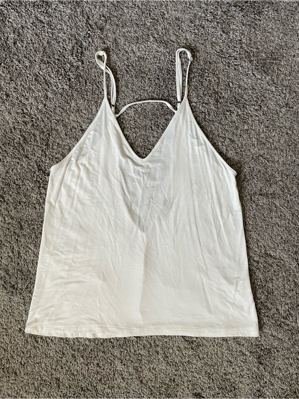 Women’s White V-Neck Strappy Camisole